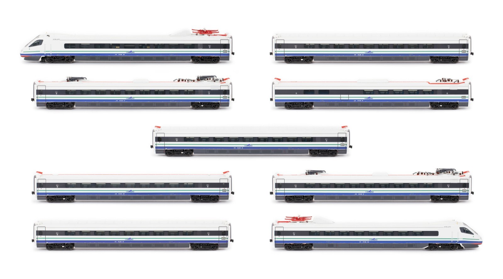Rivarossi ETR 470 Cisalpino HO Electric Locomotive 9-Car Set DC Lights