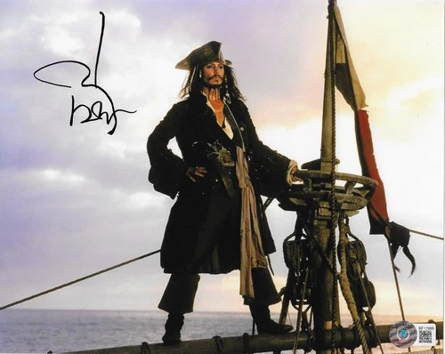 Johnny Depp Signed 8x10 Photo Autographed BAS Pirates of the Caribbean Jack