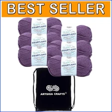 Soft Heathered Acrylic Yarn in Same Dye Lot with Craft Bag - Knitting Essentials