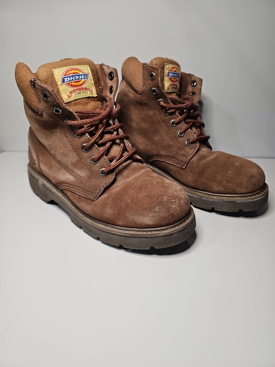 Dickies Boots Men's Size Oil Resistant, Steel Toe Brown Suede Used