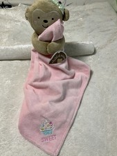NEW Carters Child Of Mine Sweet Cupcake Monkey Lovey Rattle Security Blanket