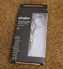 Gingher Large-Handled 4 in Embroidery Scissors Stainless Sheath Included