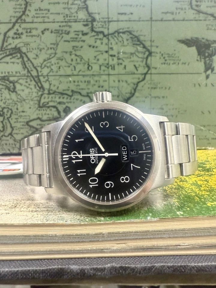 Reloj Hombre Oris BC3 Deportista Día Fecha Modelo 7640 Esfera Negra 42mm Foto 2 de 4