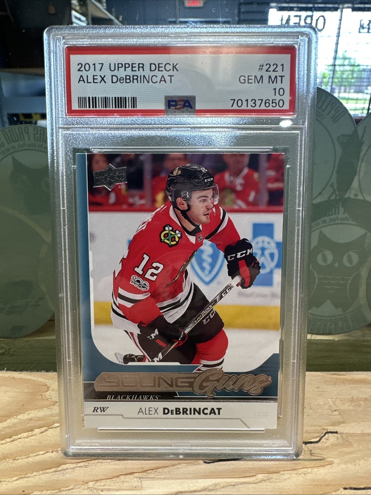 2017 Upper Deck Alex Debrincat #221 Young Guns Rookie PSA GEM MT 10