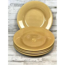 Pottery Barn Sausalito Amber Gold Large Dinner Plates 12.25" Set Of 5