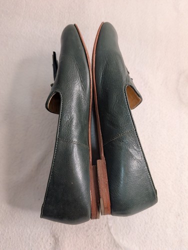 Trenery All Leather Tassel Loafers Flats Dark Green EU 38 / AU 7 Made in India - Photo 12/13