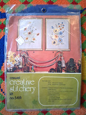 Floral Crewel Kit Vtg NOS Creative Stitchery 541A Field Flowers Embroidery Craft