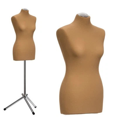 DUMMYDOLL ® Schneiderpuppe Schaufensterpuppe Damen, haut/gold, Chromedreibein