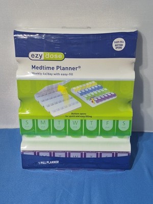 Weekly 4/Day with Easy-Fill Medtime Planner Sealed New