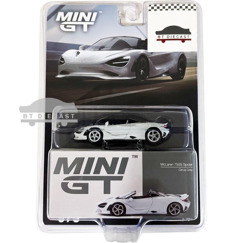 MINI GT MCLAREN 750S SPIDER 1/64 DIECAST MODEL CAR GREY MGT00973