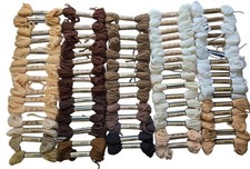 Paternayan Persian Yarn Lot Of 77 Skeins Naturals Cream Beige Brown 3 Ply Wool