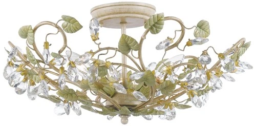 Crystorama Josie 20 1/2" Wide Floral Crystal Ceiling Light - Picture 2 of 8
