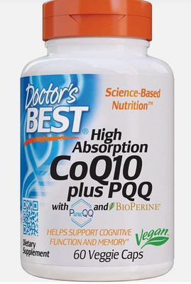 Doctor's Best High Absorption Coq10 plus PQQ, 60 Veggie Caps EXP 01/2027