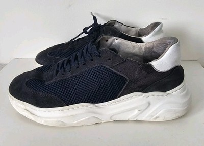 Dunkelblau Textil Leder Obermaterial Herren Designer Runner Sneaker Gr. 8 (42) ARNE