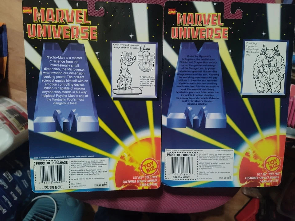 *De colección Lote de 2 RARO Universo Marvel X-Men Dragon Man & Psycho Man Toy Biz 1996 Foto 4 de 4