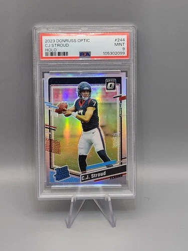 PSA 9 (RC) C.J. Stroud Holo Prizm Rated Rookie 2023 Panini Donruss Optic Texans