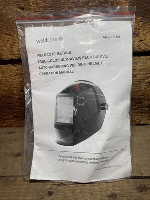 Weldcote Metals Ultraview Plus True Color Auto Darkening Welding Helmet MANUAL
