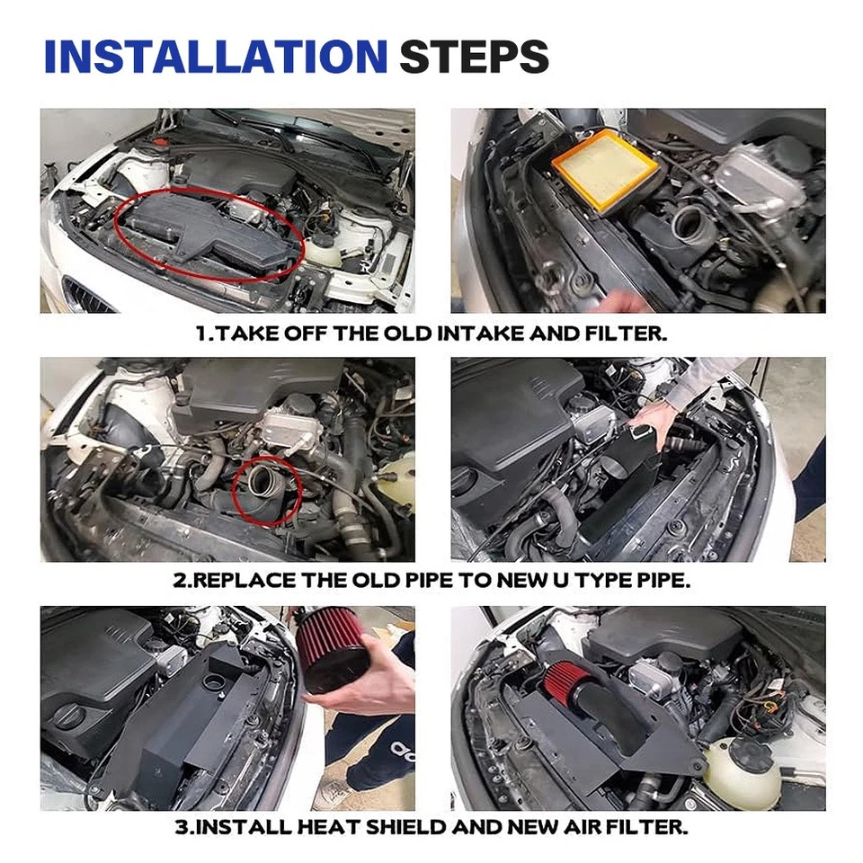 Kit de admisión de aire frío para BMW F30 220i 228i 320i 2012-2016 328i 420i 428i 2.0T NUEVO Foto 4 de 4