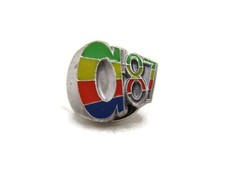 Vintage 1987 Commodore C'87 Computer Show Pin Badge Rainbow Stripe Logo Enamel