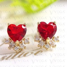 4.38Ct Heart Shape Natural Red Ruby & Diamond...