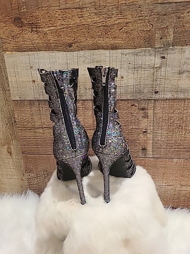 steve madden womens stilettos size 7 Silver Glitter - Picture 4 of 5