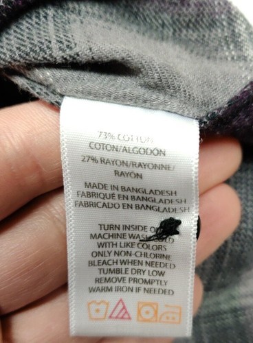 Wolverine Women's Flannel Small Purple Plaid Flannel Long Sleeve Button Up Shirt - Bild 7 von 11