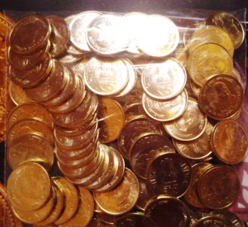 5 RUPEES ACHARYA TULSI BIRTH CENTENARY 1914-2013 UNC COIN. - Image 3 of 3