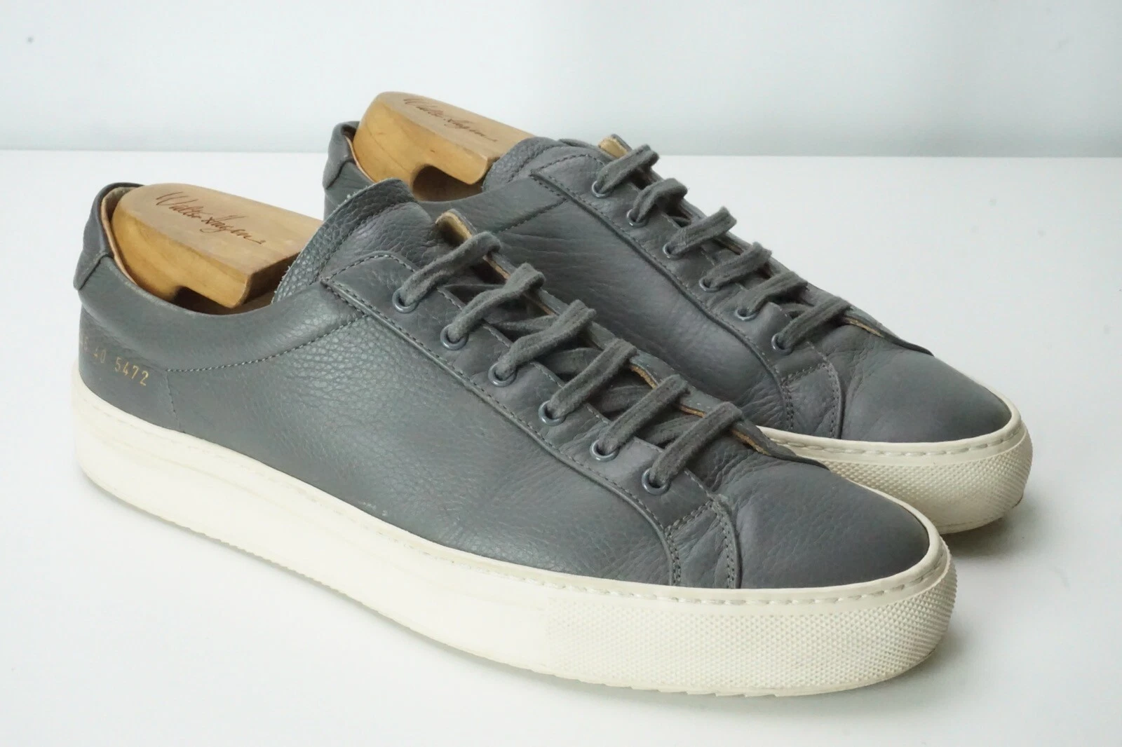 Common Projects Sneakers basse originali Achille pelle grigio bianco 2045 40 5472