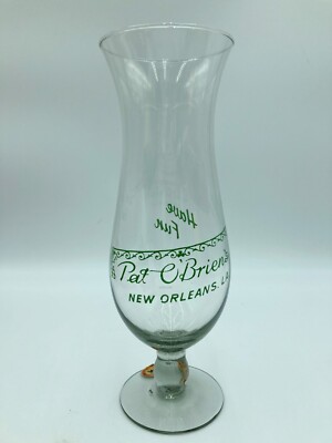 Pat O'Brien's Stemmed Hurricane Glass in Orig Box New Orleans ''Have Fun''