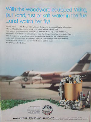 7/1973 WOODWARD GOVERNOR US NAVY LOCKHEED S-3A VIKING FUEL CONTROL ORIGINAL AD