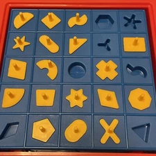 Perfection 2004 Game Replacement Pieces Parts 18 Yellow Pegs Shapes (No Board)