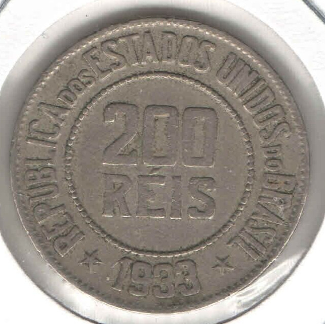 Brasilien Münze 200 Réis 1933 - KM# 519 - EB605