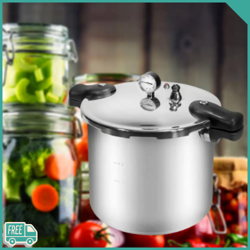 Aluminum Stovetop Pressure Cooker With Built In Pressure Dial Gauge