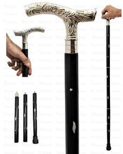 Antique Brass Victorian Handle Wooden Vintage Style Designer Walking Stick Cane
