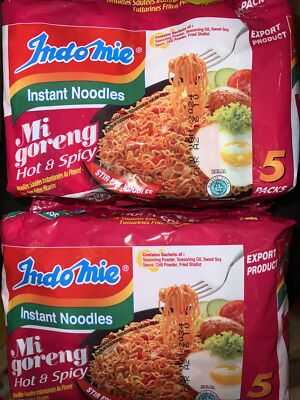 Indomie Mi Goreng Hot & Spicy Instant Noodles, Halal 10 Count ( 2 Pack of 5)