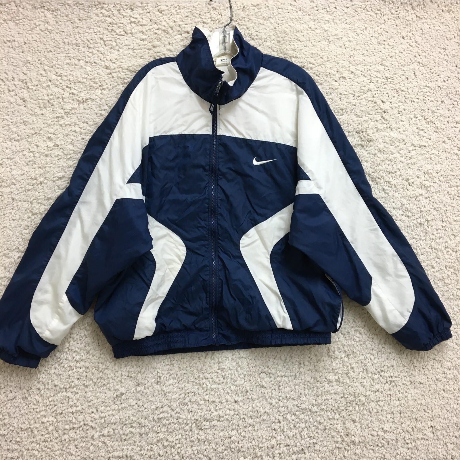 VINTAGE Nike Jacket Large Adult Blue Full Zip Mock Neck Winbreaker Outdoor Men L