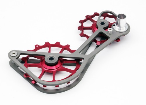 SwishTi Bicycle Oversized Pulley Titanium Cage for Shimano Ultegra 6800/9000 Red - Picture 4 of 10