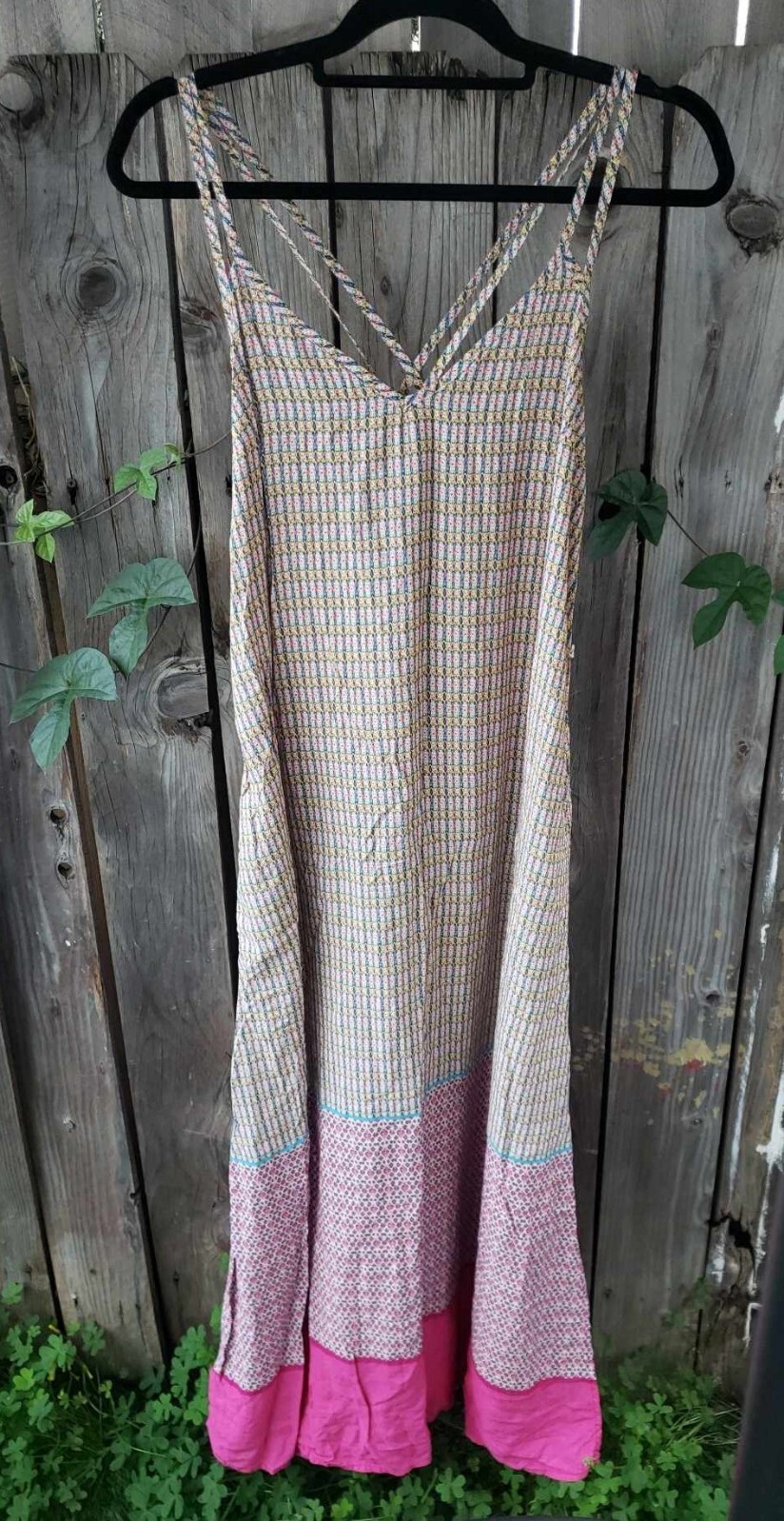 Gap size Medium double-strap print maxi dress pin… - image 1