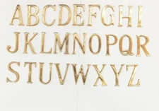 150MM (6Inch) Brass Home 26 Brass Polish Gold Alphabet Letters AtoZ Wall Mounted