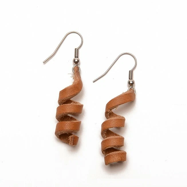 Metallic leather deals earrings