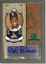 2005 Donruss Diamond Kings HOF Heroes Framed Green Bob Gibson Auto  #HH-98 /10