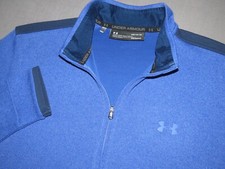 Under Armour Blue Knit 100 Polyester 1/4 Zip Golf Jacket Men's Medium