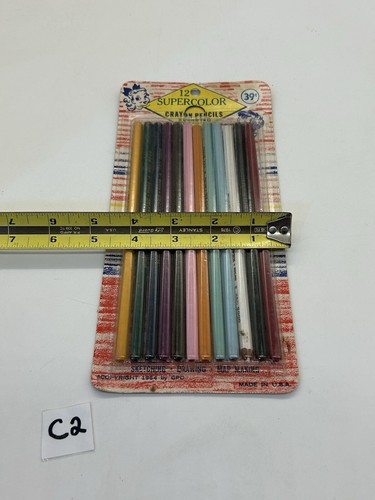 Pencils 12 Supper Colors Vintage Pencil Crayons 1964 In Original Package - Picture 8 of 11