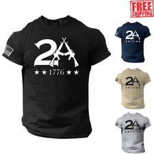 2ND Amendment 2A T-SHIRT American Patriotic 1776 Military America Flag U.S.A.
