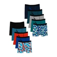 Wonder Nation Boys Soft Cotton Boxer Briefs 10-Pack Assorted Colors SZ XXL 18 