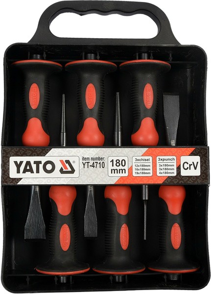Yato YT-4710 MeißEl Und Durchtreiber Set 6Tlg. Flach Stich Meissel Satz-image