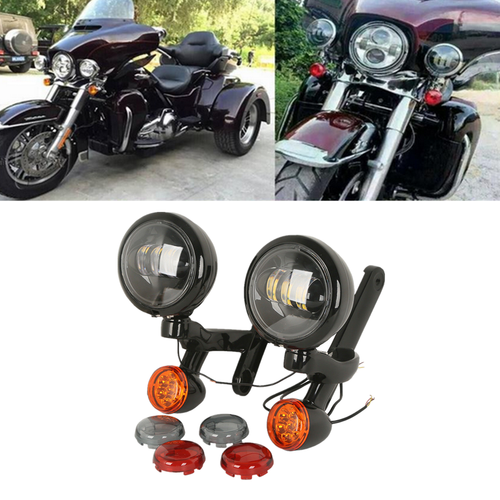 Auxiliary Lighting Bracket Turn Signal Spot Fog Light for Harley Road