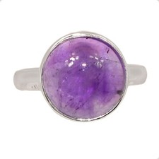 Natural Amethyst - African 925 Sterling Silver Ring Jewelry s.8 CR71144
