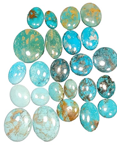 Pierre précieuse cabochon de poire turquoise toile d'araignée tibétaine