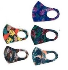 PACK 0F 5 TROPICAL LEAF RRINTED WOMANS FACE MASK Washable reusable NEW FM011